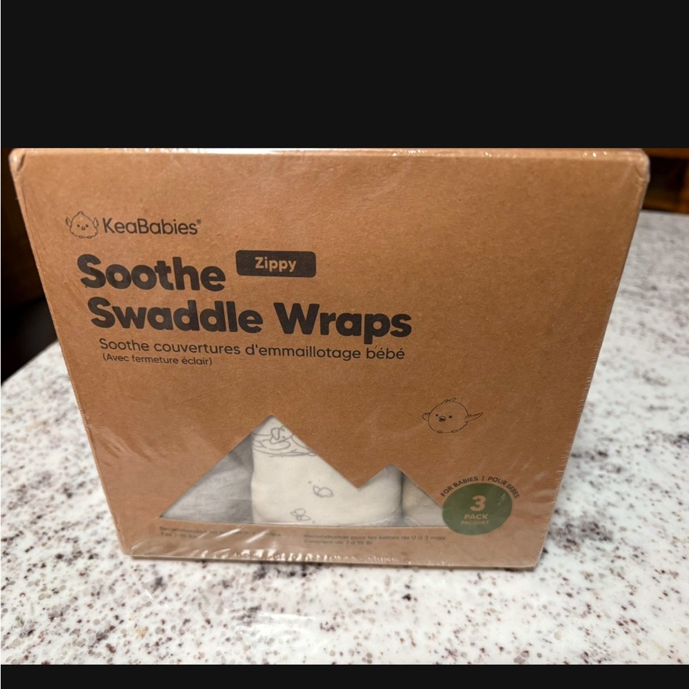 Keababies Swaddle Soothe Wraps - never opened. 0-3 months (7 to 15 lbs)